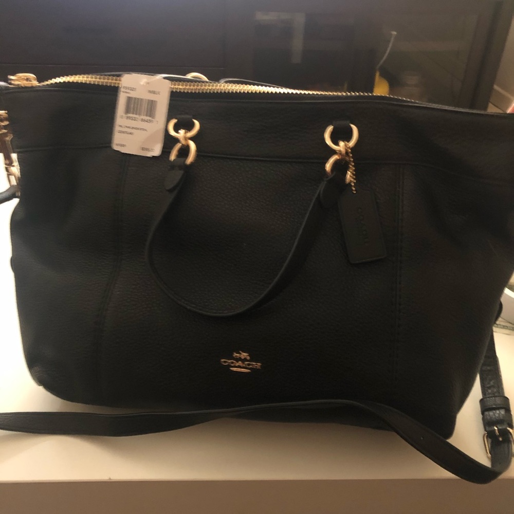 Coach pebbled leather satchel bag